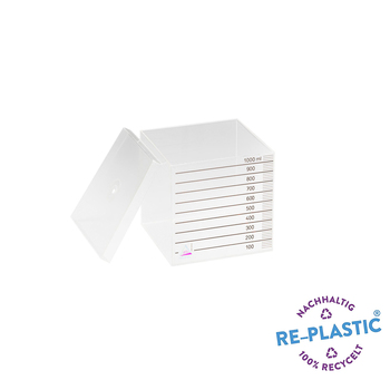 Wissner Literwürfel 10 cm mit Skala und Deckel