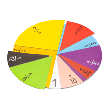 Wissner Bruchrechensatz für Tafeln Ø26 cm 71-teilig in 10 Farben