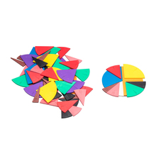 Wissner Bruchrechensatz Ø10 cm 71-teilig, farbig mit eingeprägtem Bruchanteil