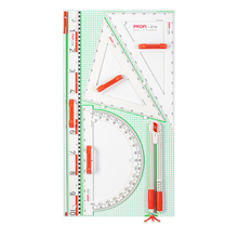 Wissner Wandtafelgerätesatz Profi Linie III Gerätetafel inkl. Dezimterlineal, Winkelmesser, Zirkel, Zeigestock, Rechter und Sp